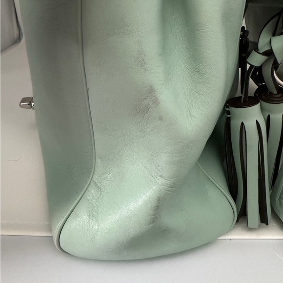 COACH Aqua Saddle Bag Purse with Tassel and Hangtag - Picture 2 of 6